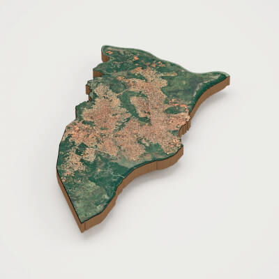 Bissau Capital of Guinea-Bissau Realistic 3D Terrain Map