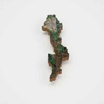 Bogota Capital of Colombia Realistic 3D Terrain Map