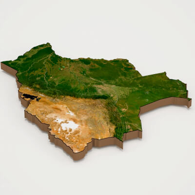 Bolivia Realistic 3D Terrain Map