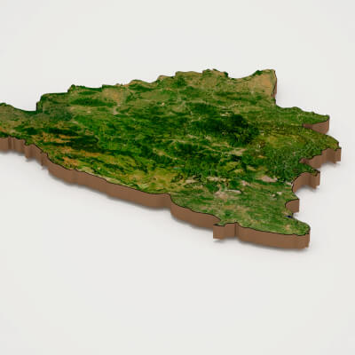 Bosnia and Herzegovina Realistic 3D Terrain Map