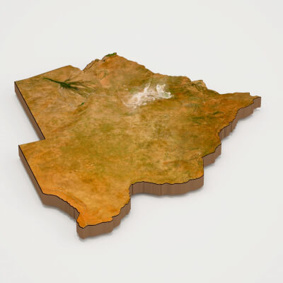 Botswana Realistic 3D Terrain Map