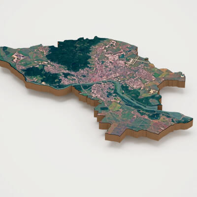 Bratislava Capital of Slovakia Realistic 3d Terrain Map
