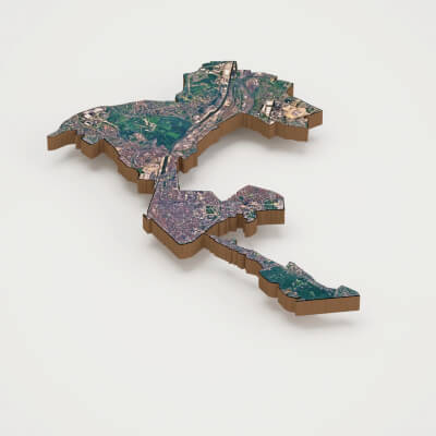 Brussels: Capital of Belgium Realistic 3D Terrain Map