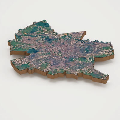 Bucharest Capital of Romania Realistic 3D Terrain Map