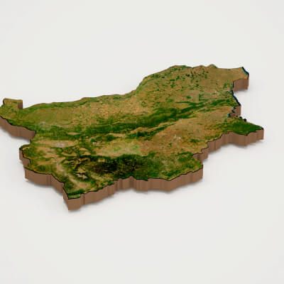 Bulgaria Realistic 3D Terrain Map