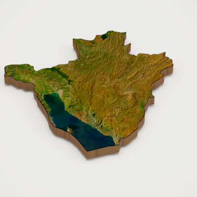 Burundi Realistic 3D Terrain Map