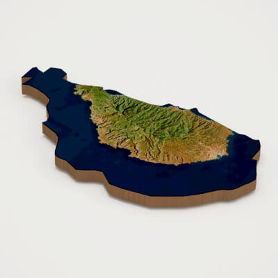 Cabo Verde Realistic 3D Terrain Map