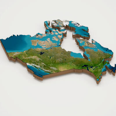 Canada Realistic 3D Terrain Map