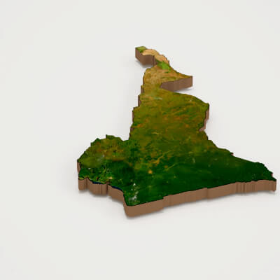 Cameroon Realistic 3D Terrain Map