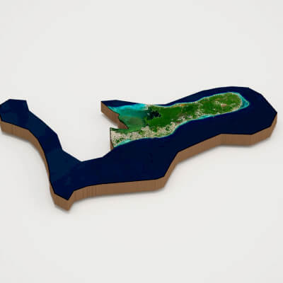 Cayman Islands Realistic 3D Terrain Map