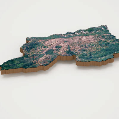 Caracas Capital of Venezuela Realistic 3D Terrain Map