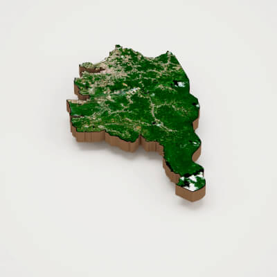 Castries Capital of Saint Lucia Realistic 3D Terrain Map