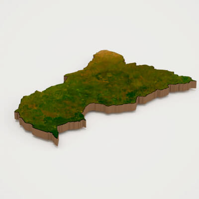 Central African Republic Realistic 3D Terrain Map