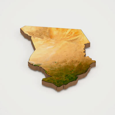 Chad Realistic 3D Terrain Map