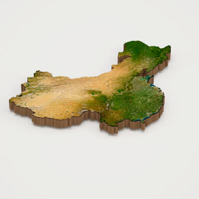 China Realistic 3D Terrain Map