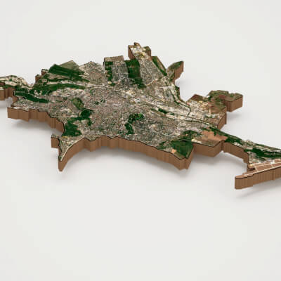 Chisinau Capital of Moldova Realistic 3D Terrain Map