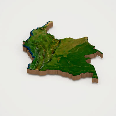 Colombia Realistic 3D Terrain Map