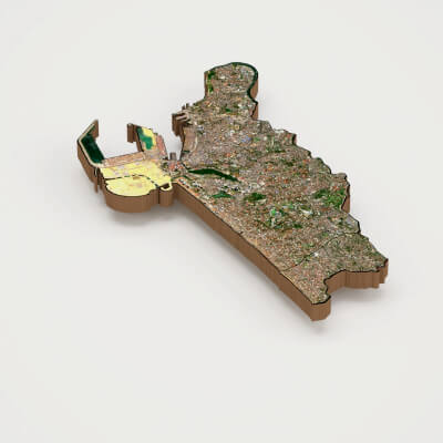 Colombo Capital of Sri Lanka Realistic 3D Terrain Map