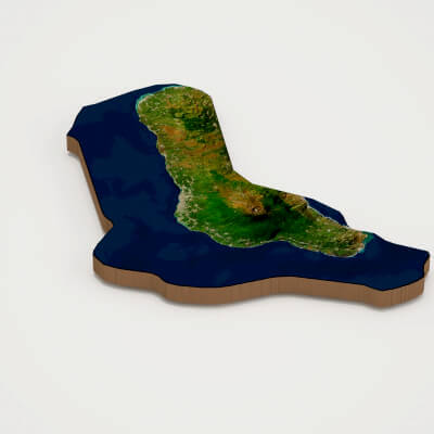 Comoros Realistic 3D Terrain Map