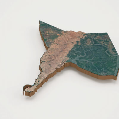 Conakry Capital of Guinea Realistic 3d Terrain Map