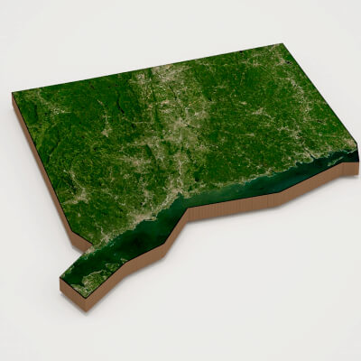 Connecticut Realistic 3D Terrain Map