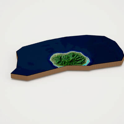 Cook Islands Realistic 3D Terrain Map