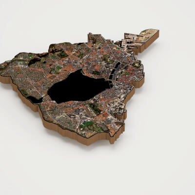 Copenhagen Capital of Denmark Realistic 3D Terrain Map