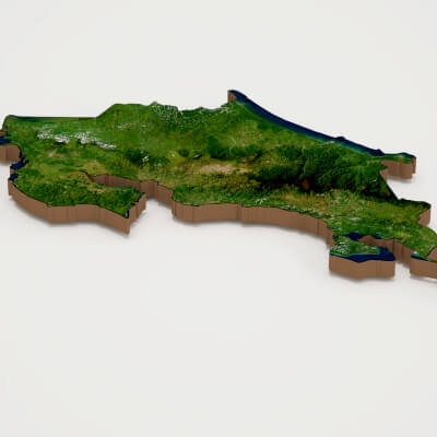 Costa Rica Realistic 3D Terrain Map