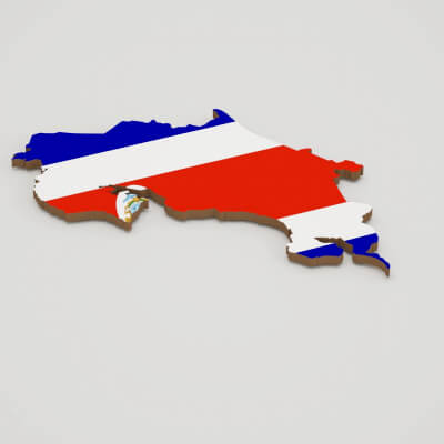 Costa Rica 3d map