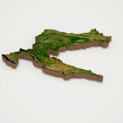 Croatia Realistic 3D Terrain Map