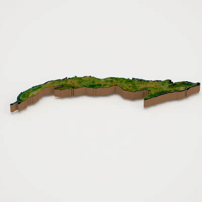 Cuba Realistic 3D Terrain Map