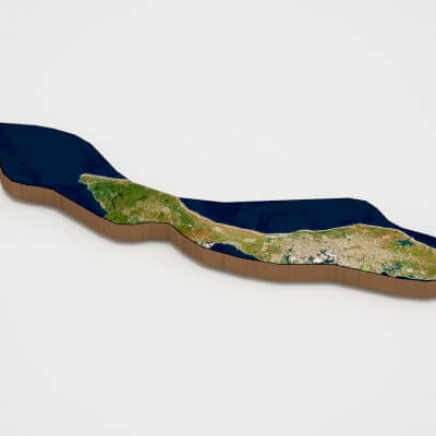 Curaçao Realistic 3D Terrain Map