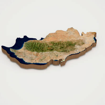Cyprus Realistic 3D Terrain Map