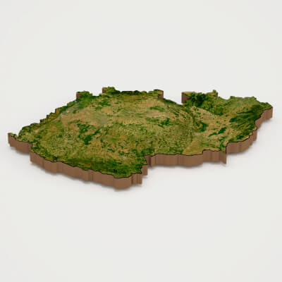 Czechia Realistic 3D Terrain Map