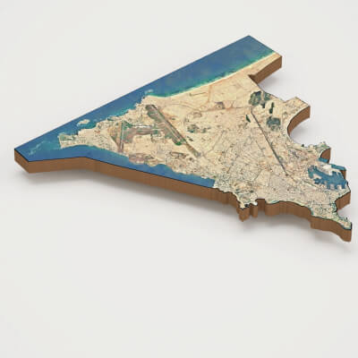 Dakar Capital of Senegal Realistic 3D Terrain Map
