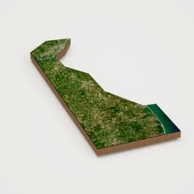 Delaware Realistic 3D Terrain Map
