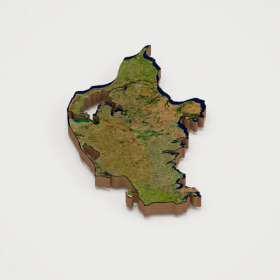 Denmark Realistic 3D Terrain Map
