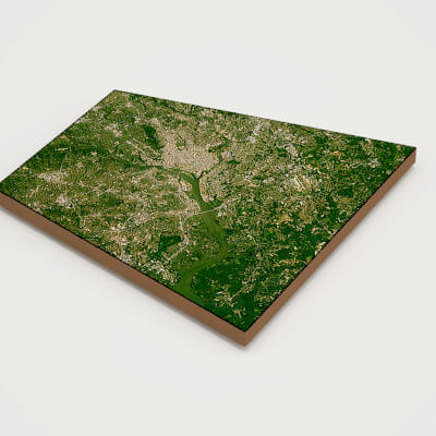 District of Columbia Realistic 3D Terrain Map