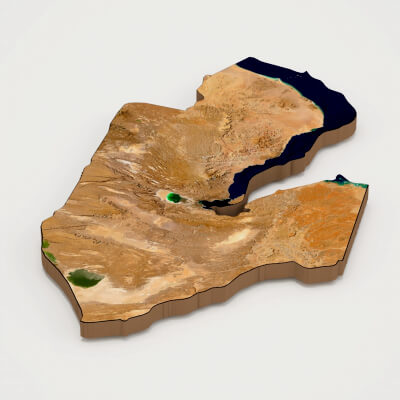 Djibouti Realistic 3D Terrain Map