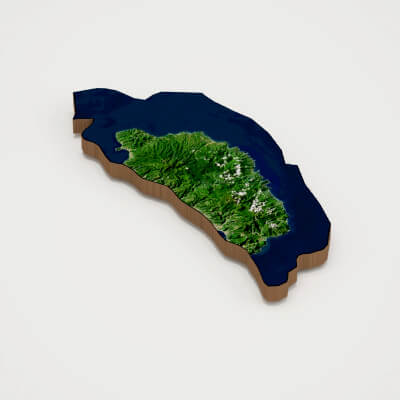 Dominica Realistic 3D Terrain Map