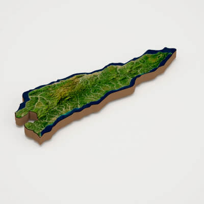 East Timor Realistic 3D Terrain Map