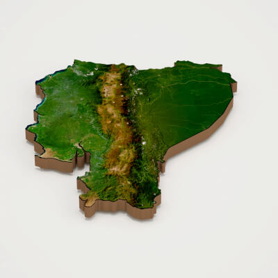 Ecuador Realistic 3D Terrain Map
