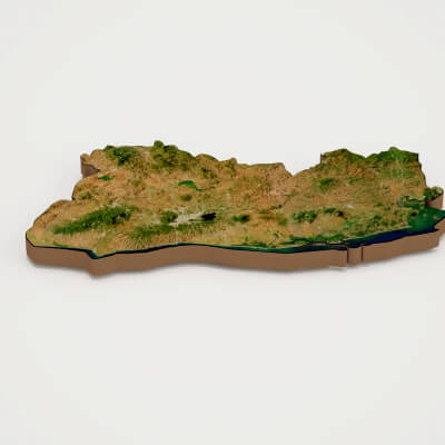 El Salvador Realistic 3D Terrain Map