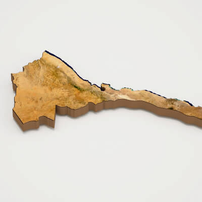 Eritrea Realistic 3D Terrain Map