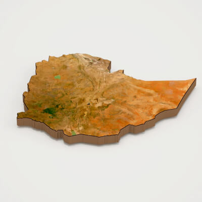 Ethiopia Realistic 3D Terrain Map