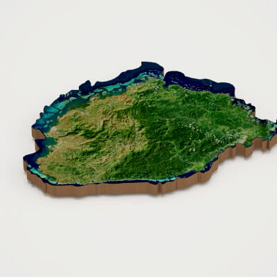 Fiji Realistic 3D Terrain Map