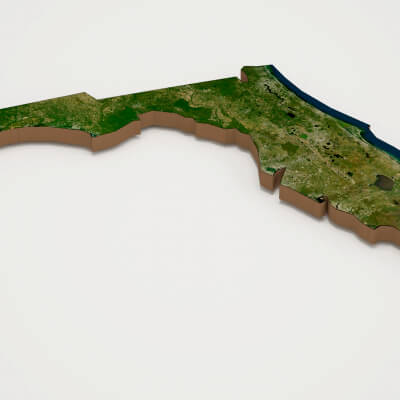 Florida Realistic 3D Terrain Map