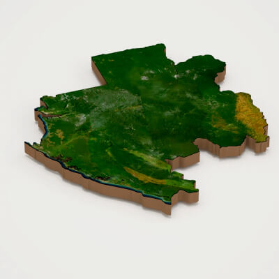 Gabon Realistic 3D Terrain Map