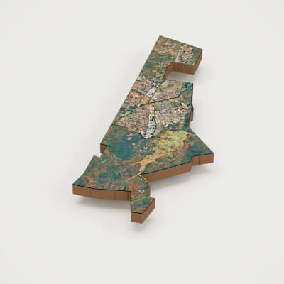 Gaborone Capital of Botswana Realistic 3D Terrain Map