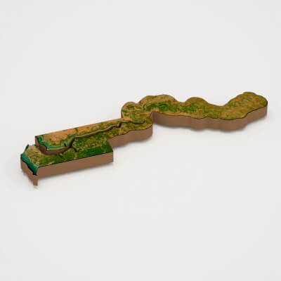 Gambia Realistic 3D Terrain Map